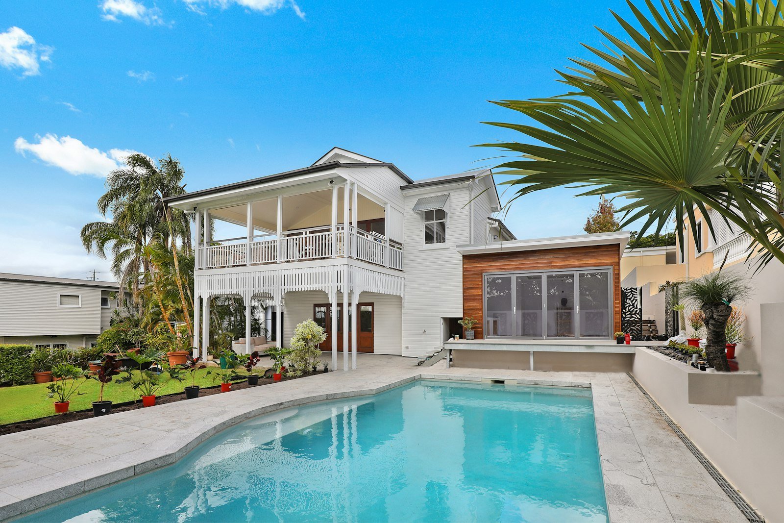 Home with backyard pool
